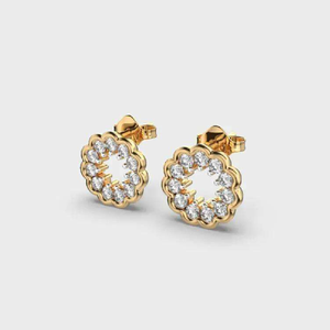 ต่างหูเพชรคลัสเตอร์เพาะเลี้ยงในห้องปฏิบัติการ ดีไซน์หรูหรา ทอง เงิน พร้อมใบรับรอง IGI |   งานแต่งงานสไตล์วินเทจแบบโบราณ - Product Image 4