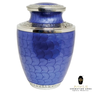 โกศใส่เถ้ากระดูกโลหะทำด้วยมือสีฟ้าสำหรับใส่ขี้เถ้าทำด้วยมือใส่เถ้ากระดูกสำหรับผู้ใหญ่ - Product Image 4