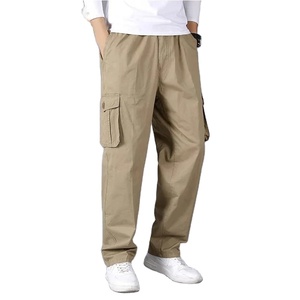 Pantalones cargo transpirables ligeros de algodón 100% para hombre, ropa de trabajo de verano y primavera, talla grande 6XL, joggers informales de escalada con cordón - Product Image 1