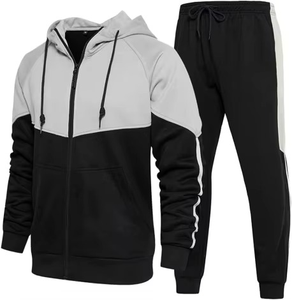 Conjunto Deportivo Ajustado para Hombre al por Mayor, 100% Algodón, Ropa Deportiva Informal, Traje Deportivo Liso con Capucha y Estilo Urbano - Product Image 1