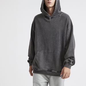 เสื้อฮู้ดแบบสวมหัวโอเวอร์ไซส์สำหรับผู้ชายเสื้อฮู้ดพิมพ์ลายพัฟฟ์ไหล่ตกกระแทก - Product Image 6