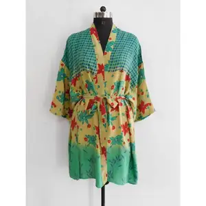 Wholesale Manufacturer Silk Fabric Kimono Robe Export Quality Silk Fabric Kimono Bridal Robe For Women