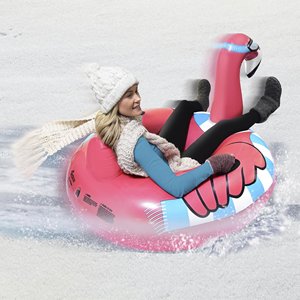 Premium Winter Snow Tube <b>Inflatable</b> Sled for Kids and Adults Unicorn Frozen Ice Dragon Polar Bear Penguin Flamingo Snow Sledding - Product Image 2