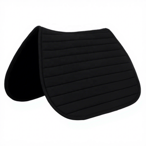 Tapis de selle anatomique anglais pour dressage et saut d'obstacles avec doublure en polaire et matelassage horizontal pour l'absorption des chocs - Product Image 1