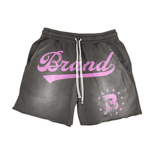 Custom Tracksuit <b>Summer</b> Sweatsuit Acid Wash Two 2 Piece Set Screen Printing Cropped t <b>Shirt</b> and Shorts Set <b>Men</b> - Product Image 6