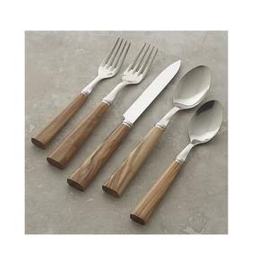 Couverts design de luxe cuillère couteau fourchette ensemble de couverts en acier inoxydable de haute qualité et en bois au meilleur prix - Product Image 1