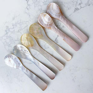 Cuchara de caviar de concha de Capiz artesanal más vendida, cucharas de nácar natural de gran calidad - Product Image 1