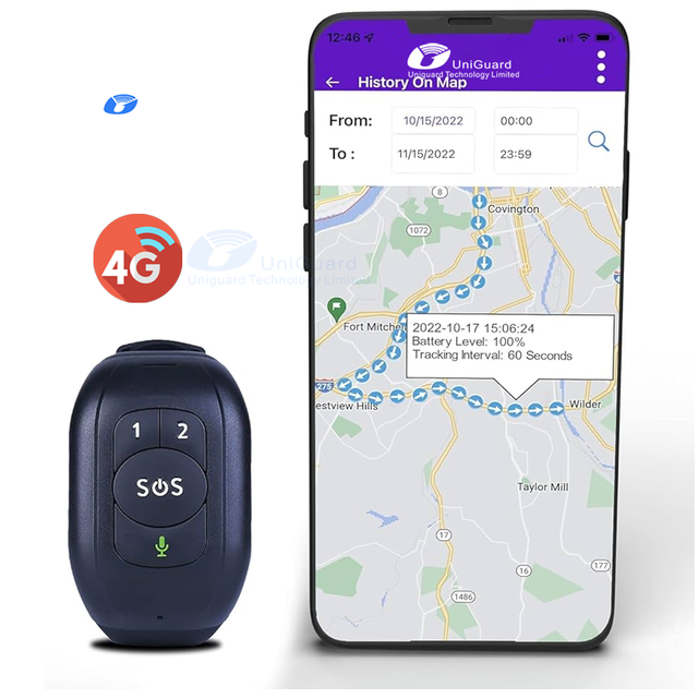 Real Time Health Monitoring GPS Tracker with Heart Rate Blood Pressure Body Temperature and Fall Alert SOS for Senior Care