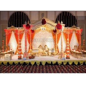 แบบดั้งเดิม & ฟิวชั่นงานแต่งงานของอินเดีย Mandapam ส่งออกสไตล์บอลลีวูดพิธีแต่งงานเสาสี่เหลี่ยม - Product Image 6