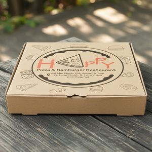 Caja de Pizza de Papel Kraft Ecológica Premium, Embalaje de Grado Alimenticio, Apta para Microondas y Reciclable para Servicio de Entrega a Domicilio de Restaurantes - Product Image 5