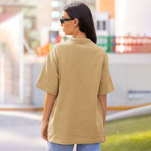 Tout nouveau T-Shirt en coton pour femmes imprimé personnalisé à manches courtes col rond teint uni avec approvisionnement en vrac coupe ample - Product Image 2