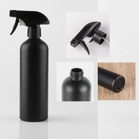 Bouteille pulvérisateur à gâchette en plastique PET noir mat de 500 ml (17 oz) en gros, rechargeable, vide, pour nettoyant, eau, cheveux, Vietnam Pavico ISO 9001