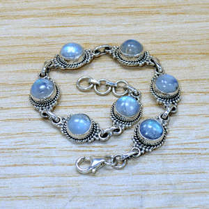 Rainbow Moonstone <b>Bracelet</b> With Classic & Authentic Design Made of <b>925</b> <b>Sterling</b> <b>Silver</b> <b>Bracelet</b> With Jewelry - Product Image 4