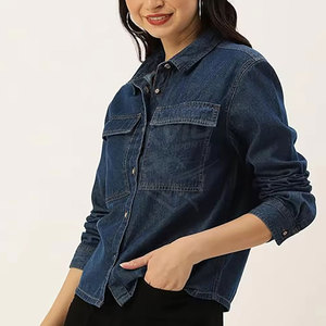 ผู้ผลิตจากปากีสถาน  มีสินค้าใหม่ในสต็อก MOQ ต่ำ เสื้อเชิ้ตยีนส์ผู้หญิง ออกแบบตามสั่ง เสื้อเชิ้ตยีนส์ผู้หญิง - Product Image 4