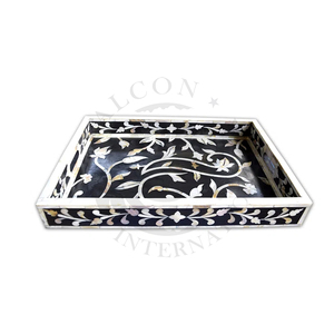 Bandeja de Chocolate Negro Rectangular de Tamaño Personalizable Última Artesanía de Metal Tabletop Safe Collection Bandejas Decorativas de Lujo - Product Image 1