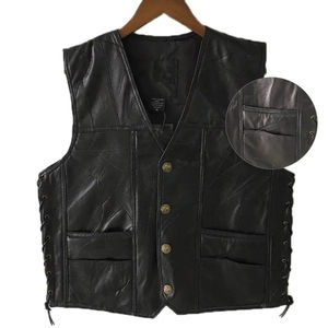 Nouveau prix de gros, gilet de moto en cuir de haute qualité, gilet de motard pour homme, imperméable et respirant - Product Image 4