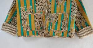 Veste matelassée 100% coton pour femmes réversible imprimé tigre nouvelle rayure Vintage Style Boho indien empreinte de main décontracté vêtements d'extérieur d'hiver - Product Image 3