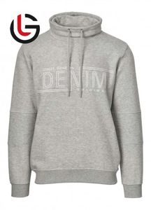 Sudadera con capucha de lana de algodón 100% Vintage gris claro de mezclilla para hombre invierno cálido sin forro cómodo y elegante características personalizadas capucha - Product Image 2