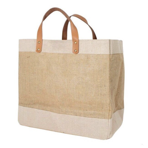 Vente en gros de sacs fourre-tout en jute nouveau design personnalisés à la mode avec logo imprimé naturel réutilisable lavable poignées confortables - Product Image 4