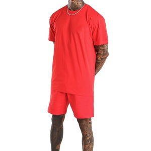 Nuevo Conjunto de Camiseta y Pantalones Cortos de Verano para Hombre, Talla Grande, Poliéster/Algodón, Ligero, Color Sólido, Manga Corta, Cintura Elástica, Secado Rápido - Product Image 1