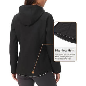 Chaqueta Cortavientos para Mujer, Forrada de Felpa, Ligera, Resistente al Agua y Cálida, con Capucha, para Viajes - Product Image 4