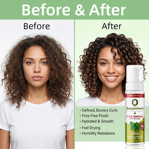Mousse coiffante à séchage rapide style menthe poivrée avec huile d'olive pour la définition des boucles, la réduction des frisottis et la fixation de la coiffure - Product Image 2