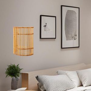 Applique murale en rotin pour décoration intérieure d'hôtels et de centres de villégiature offrant un éclairage ambiant chaud et une esthétique naturelle - Product Image 3