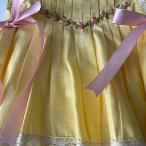 ชุดเดรสผ้าลินินปักทำด้วยมือสำหรับเด็กผู้หญิงสไตล์ลำลองสำหรับวันเกิดครั้งแรกของเด็กวัยหัดเดินผลิตในเวียดนาม - Product Image 5