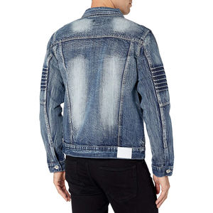 คอลเลคชั่นฤดูหนาวของผู้ชายแจ็คเก็ตยีนส์100% ผ้าเดนิมเย็บติด - Product Image 5