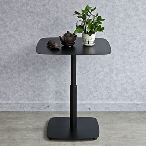 Minstalist Vintage-Style Square Coffee <b>Table</b> 60x60cm <b>Adjustable</b> Iron Frame Durable Sintered Stone Top Powder-Coated CFD68207 - Product Image 2