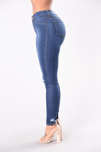 Comfortable Fashion Versatile Elastic Waist Casual Vintage Denim Pants Ladies High Quality 100% Cotton Quick Dry Custom Logo OEM - Product Image 4