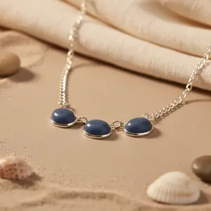 Collier en argent 925 avec perles pour femmes, bijoux en pierres précieuses tendance pour tous les jours - Product Image 2