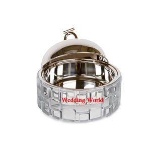 Casserole en acier inoxydable martelé à double paroi faite à la main Casserole de créateur d'excellente qualité Nouveau chauffe-aliments en métal de luxe - Product Image 3