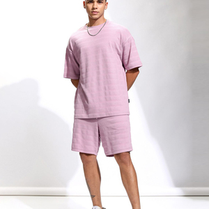 2025 ropa informal de calidad superior para hombres, conjuntos gemelos de verano, Camiseta cómoda para hombres y conjunto corto con impresión DTF personalizada - Product Image 5