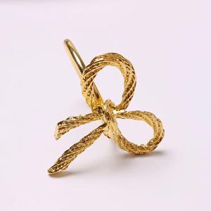Glamorous Gold Bow Napkin Ring Holder for Formal <b>Table</b> Decor Wedding Events Hotel Use Stylish and Classy Design - Product Image 3