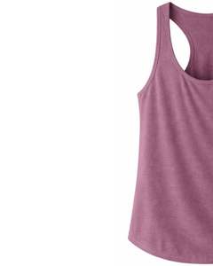 Camiseta sin mangas personalizada para mujer, color morado malva, cuello redondo, suave y elástica, informal, para entrenamiento, fitness, gimnasio, verano. - Product Image 2