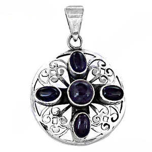 Pendentif en argent 925 avec améthyste pour femmes, plaqué rhodium, or blanc, bijoux en pierres précieuses avec quartz, style religieux, pendentifs de charme - Product Image 1