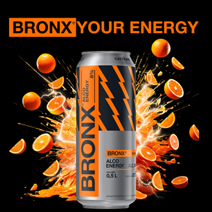 Boisson énergisante Bronx Alco Black Orange en canette de 0,5 L avec 8 % d'alcool, booster d'énergie - Product Image 4