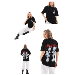 T-shirt Streetwear Oversize Brodé Imprimé Logo Diamants Tricoté Coton Lourd Respirant Grande Taille ODM OEM - Product Image 1