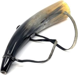 Authentic Premium Ox Horn <b>Trumpet</b> Style Hunting Horn Perfect for Re-Enactment on Sale - Product Image 1