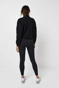 Half <b>Zipper</b> black Color Women 1/2 Zip Pullover Hoodie Custom Women's Sweatshirt Neck Half Zip Oversized Pullover Hoodie - Product Image 2