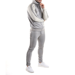 Ensemble de vêtements d'automne pour hommes, sweat-shirt à capuche uni, survêtement, survêtement deux pièces, hiver 100 polyester - Product Image 6