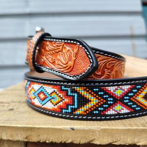 Outillage à la main en alliage personnalisable international rodéo en cuir de vachette robuste écologique Western perlé Cowboy Cowgirl ceinture - Product Image 4