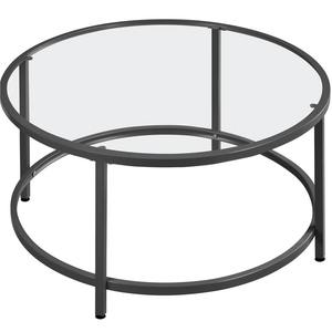 Mesa de Centro Moderna y Ecológica de Vidrio Templado con Marco Metálico, Mesa Auxiliar Decorativa para Sala de Estar, Muebles para el Hogar, Sofá - Product Image 1