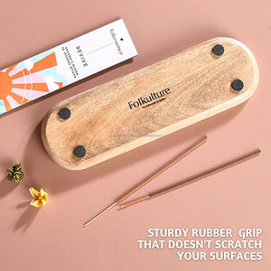 Offre Spéciale décoration de la maison porte-encens en bois fait à la main cadeau moderne attrape-cendres en bois brûleur d'encens à bas prix - Product Image 3