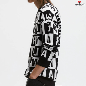 Pulls en tricot à manches longues pour hommes, de qualité supérieure, nouveaux arrivages, anti-rides, tendance, avec logo sur le devant - Product Image 3