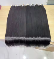 40 Pièces 100g Extensions de Cheveux Humains Vierges Brésiliens Remy à Bandes Adhésives Lisses Sans Enchevêtrement Sans Perte