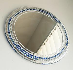 Cadre de miroir en mosaïque turquoise, taille personnalisée, multicolore, écologique, fait à la main, décoration murale moderne de style ferme, mariage, 4 pièces - Product Image 2