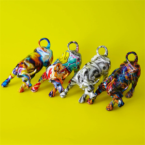 Décor à la maison résine <span class=keywords><strong>Lion</strong></span> Animal Sculpture Toucan Pélican Oiseau Stockage Décoration Ornements Golden Horse Wine Rack Stand - Product Image 2