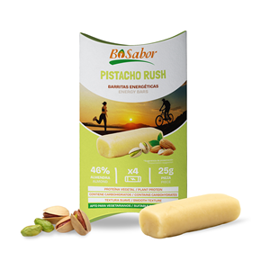 Barras de Snack Saludables Pistacho Rush Bisabor 4x25g (Paquete de 100g) Almendras Naturales con Relleno de Pistacho Sabor Dulce para Atletas - Product Image 1
